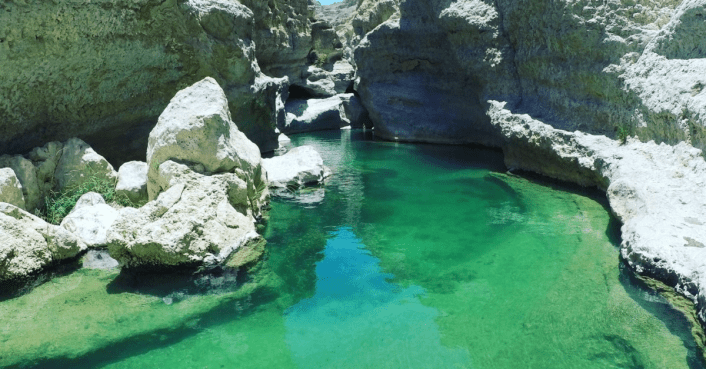 Wadi Shab Oman with kids